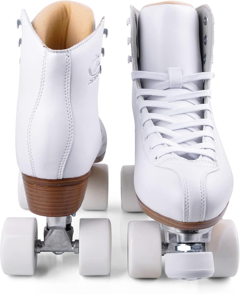 PAPAISON Roller Skates for Women and Men, Deluxe 2 Layer Microfiber Leather Double Row-Classic Roller Skates for Girls, Professional Outdoor Indoor Quad-Skates for Kids & Adults… - Image 2